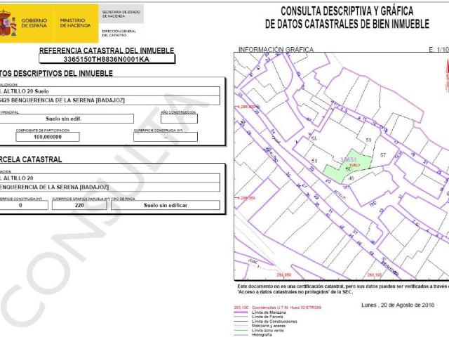 Terreno en venta en Benquerencia De La Serena, Extremadura