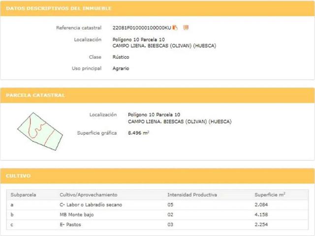 Terreno en venta en Alto Gállego, Aragón