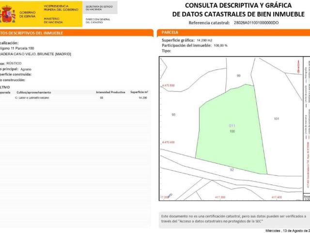 Terreno en venta en Brunete, Madrid