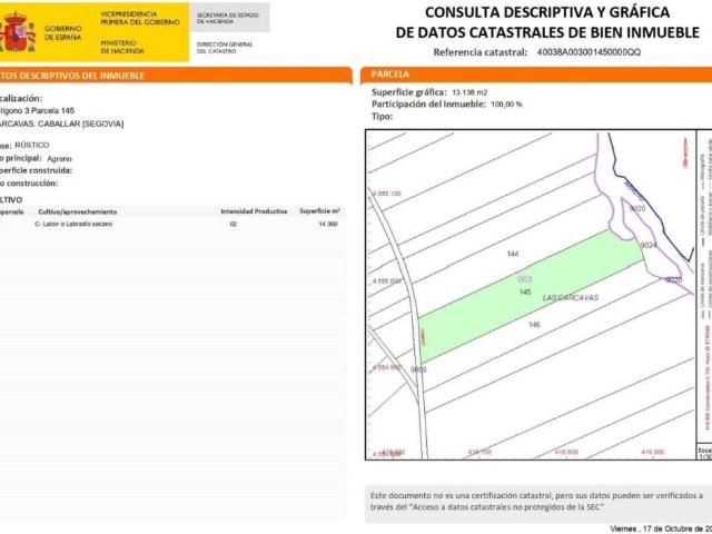 Terreno en venta en Caballar, Castilla y León