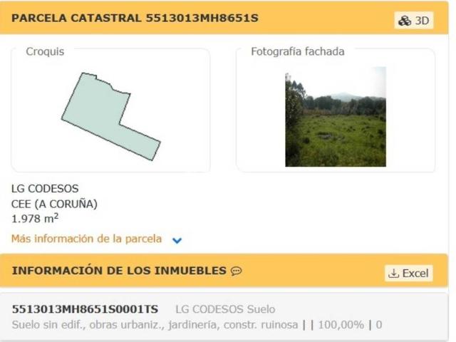 Terreno en venta en Cee, A Coruña