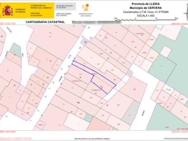 Terreno en venta en Cervera