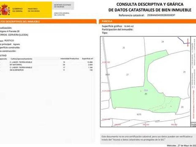 Terreno en venta en Segarra, Catalunya