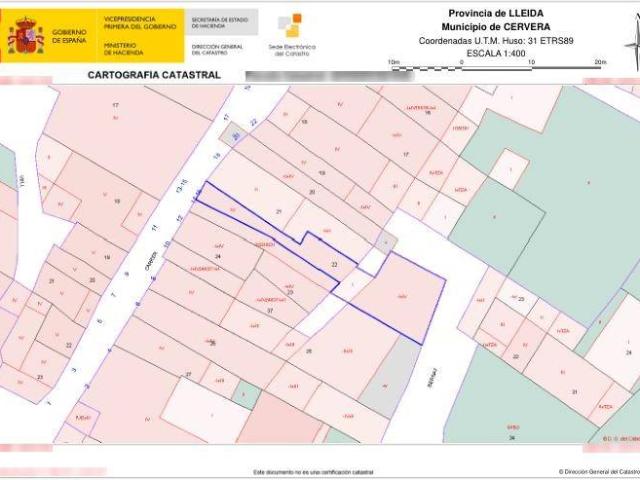 Terreno en venta en Cervera