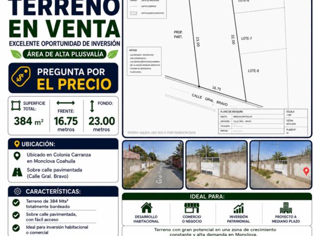 Terreno en venta en Monclova, Coahuila