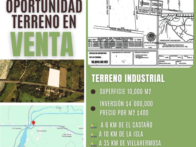 Terreno en venta en Cárdenas, Tabasco