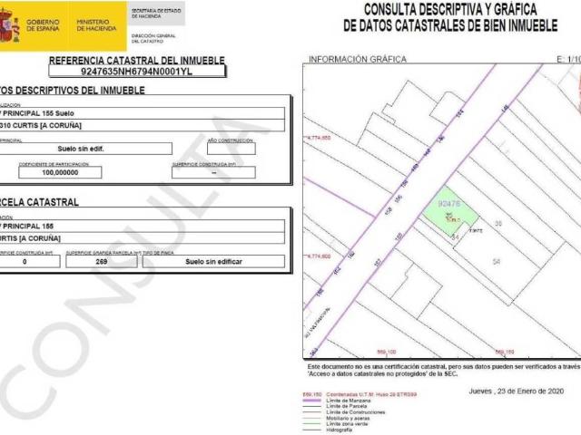 Terreno en venta en Lurdes, Betanzos