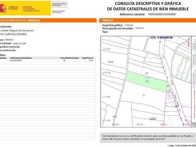 Terreno en venta en Lurdes, Betanzos