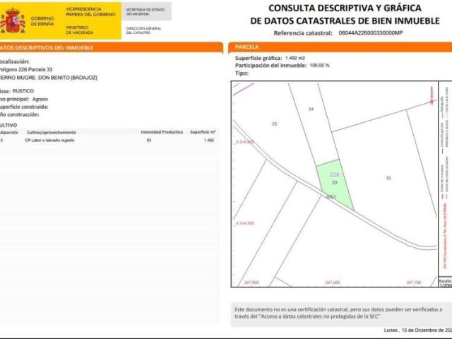 Terreno en venta en Don Benito, Extremadura