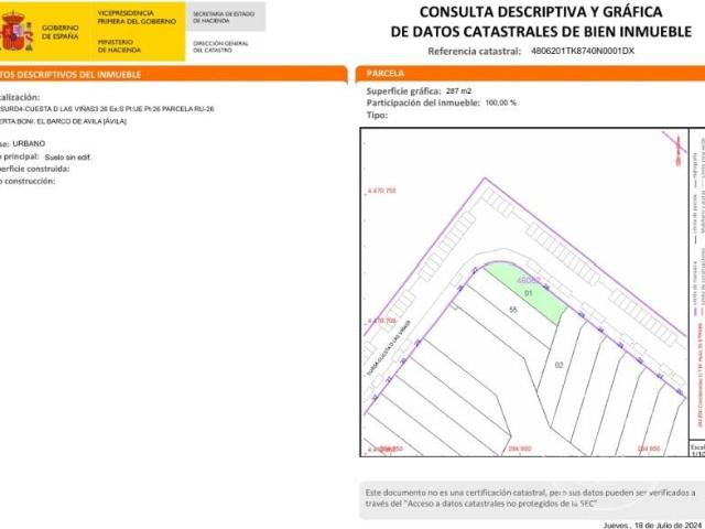 Terreno en venta en El Barco De Ávila