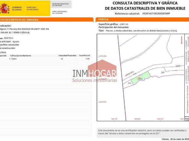 Terreno en venta en El Tiemblo, Castilla y León
