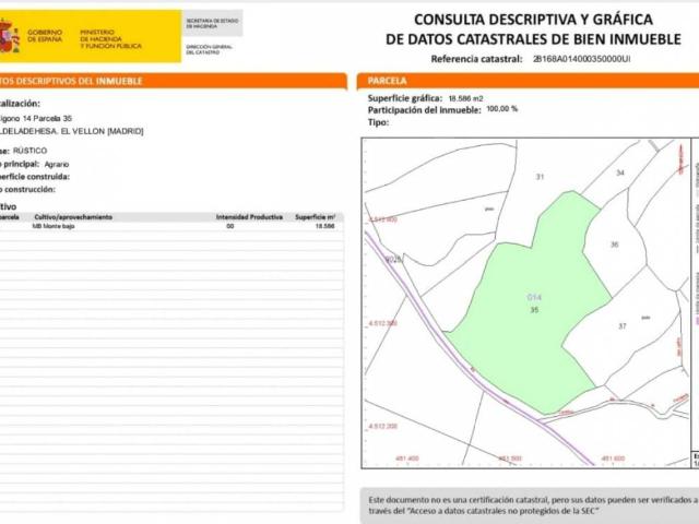 Terreno en venta en El Vellón