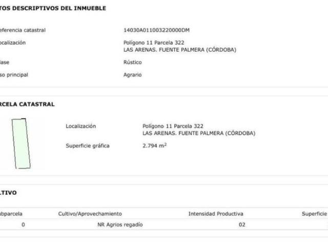 Terreno en venta en Fuente Palmera, Andalucía