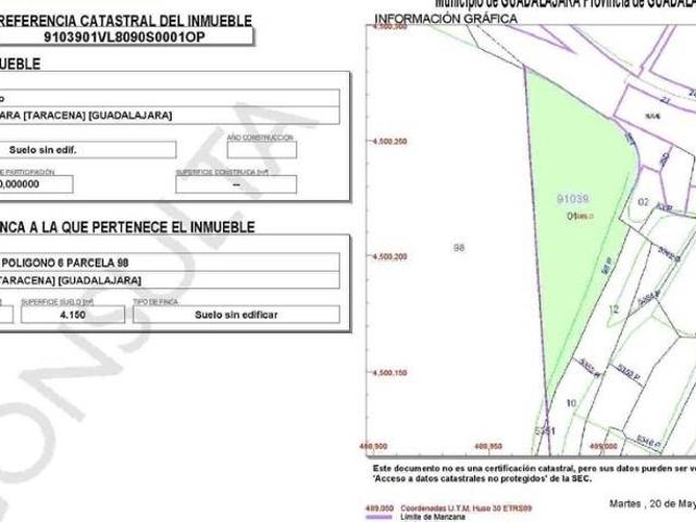 Terreno en venta en Taracena, Guadalajara