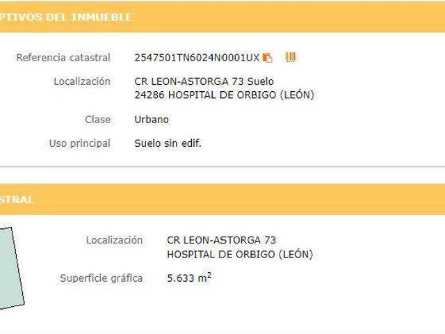 Terreno en venta en Hospital De Órbigo, Castilla y León