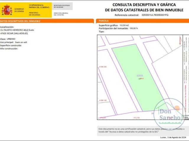 Terreno en venta en Íscar, Castilla y León