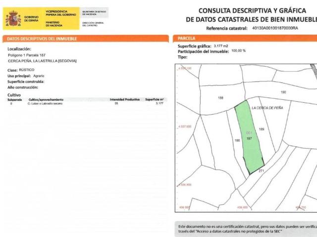 Terreno en venta en La Lastrilla, Castilla y León
