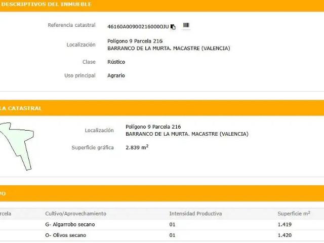 Terreno en venta en La Hoya de Buñol, Valencia