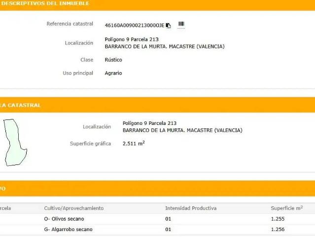Terreno en venta en La Hoya de Buñol, Valencia