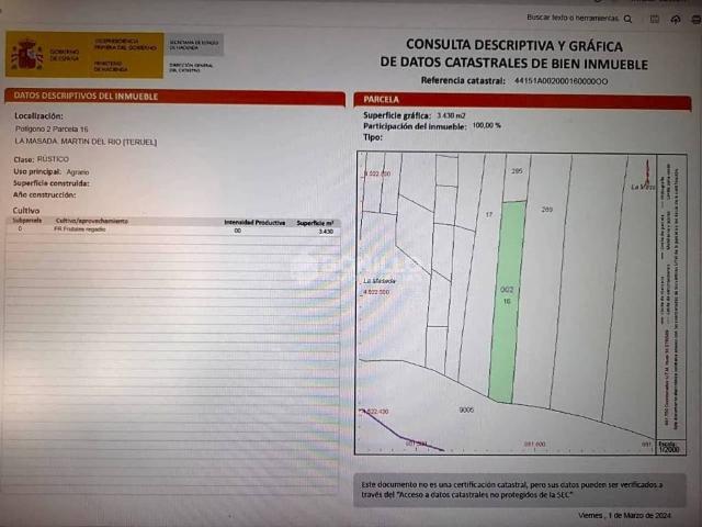 Terreno en venta en Huesa Del Común, Aragón
