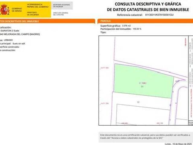 Terreno en venta en Mejorada Del Campo, Madrid