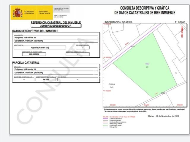 Terreno en venta en La Costera, Bajo Guadalentín