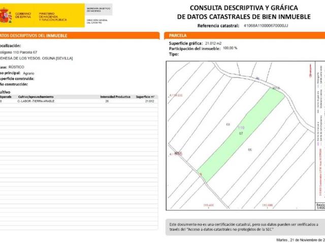 Terreno en venta en Osuna, Andalucía