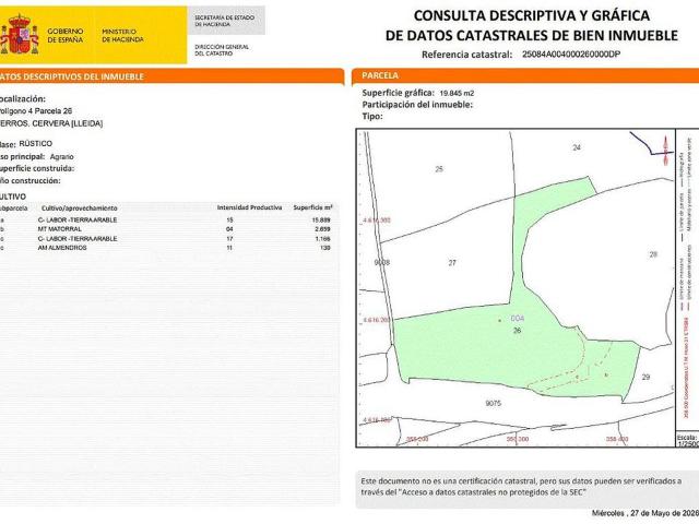 Terreno en venta en Segarra, Catalunya
