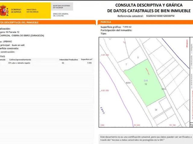 Terreno en venta en Ribera Baja del Ebro, Aragón