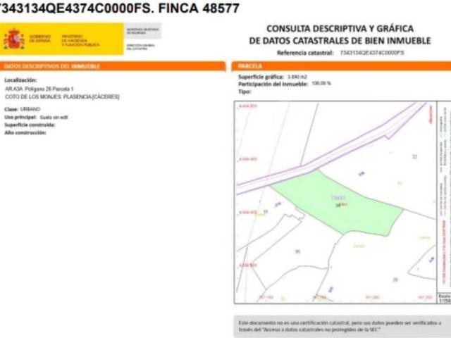 Terreno en venta en Plasencia, Extremadura