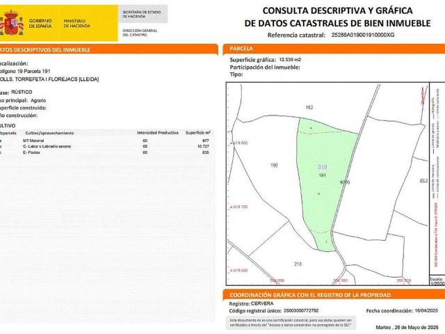 Terreno en venta en Segarra, Catalunya