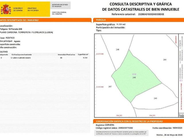 Terreno en venta en Segarra, Catalunya