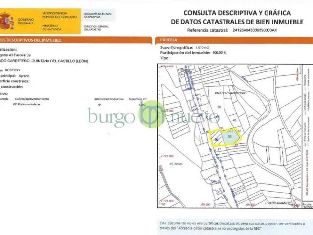 Terreno en venta en Quintana Del Castillo, Castilla y León