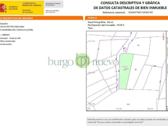 Terreno en venta en Quintana del Castillo, León