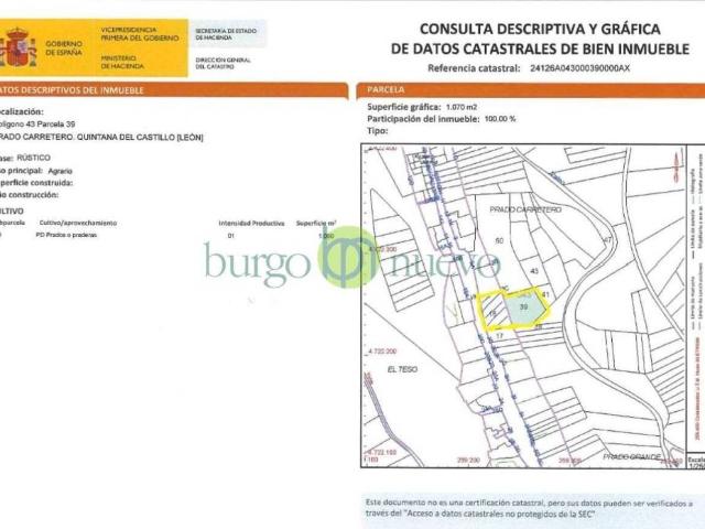 Terreno en venta en Quintana Del Castillo, Castilla y León