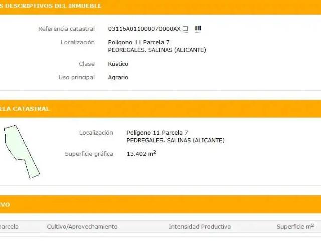 Terreno en venta en l'Alt Vinalopó / El Alto Vinalopó, Valencia