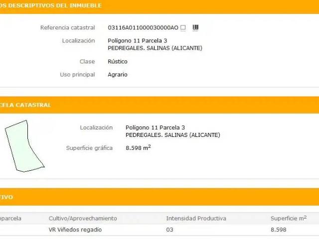 Terreno en venta en l'Alt Vinalopó / El Alto Vinalopó, Valencia