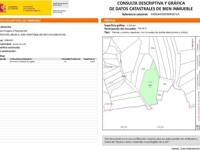 Terreno en venta en San Cristóbal De Segovia, Castilla y León