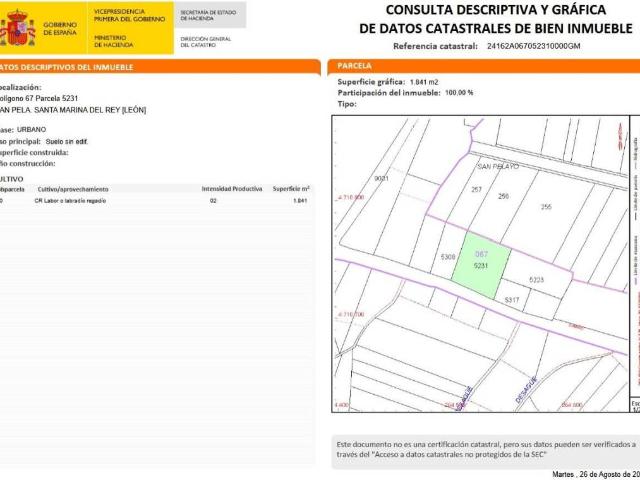 Terreno en venta en Santa Marina Del Rey, Castilla y León