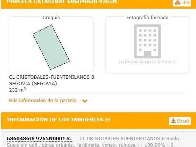 Terreno en venta en Barrio de Cantarranas, Segovia