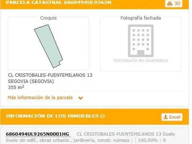 Terreno en venta en Barrio de Cantarranas, Segovia