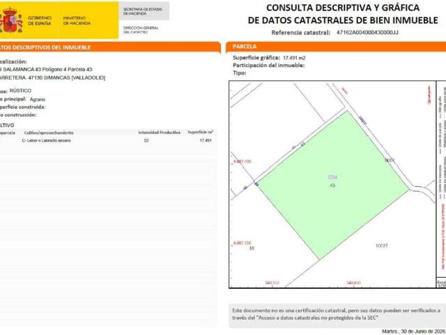 Terreno en venta en Simancas, Castilla y León