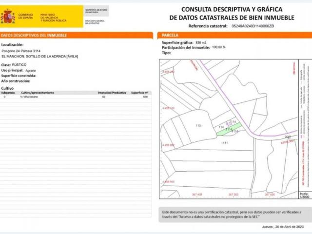 Terreno en venta en Sotillo De La Adrada, Castilla y León