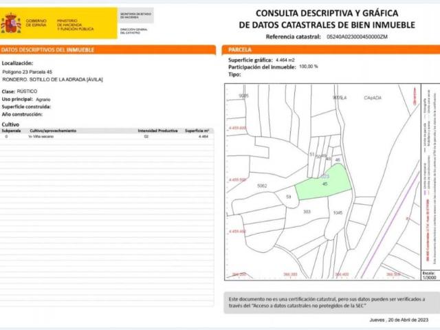 Terreno en venta en Sotillo De La Adrada, Castilla y León