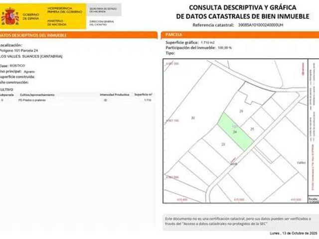 Terreno en venta en Cortiguera, Suances