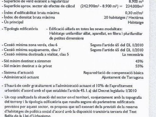 Terreno en venta en els Quatre Garrofers, Tarragonès