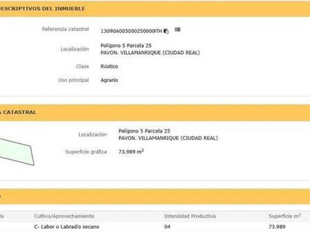 Terreno en venta en Villamanrique, Ciudad Real