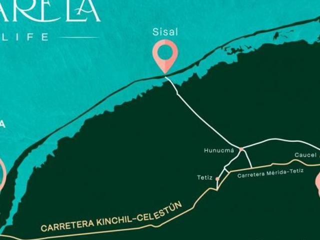 TERRENO EN VENTA MÉRIDA, RESIDENCIAL EN CELESTUN A 150 M DE PLAYA