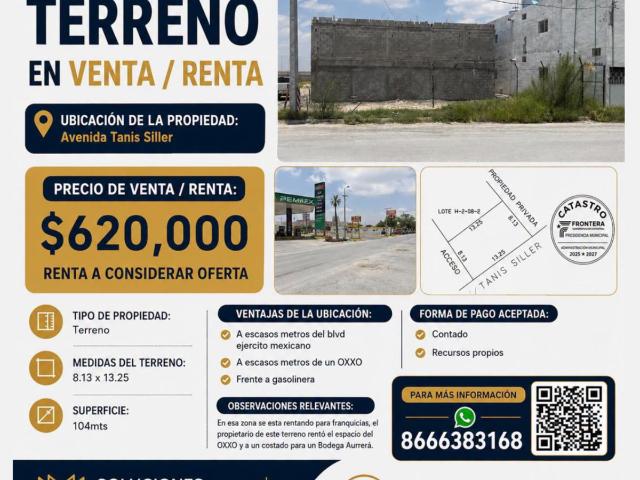Terreno en venta en Frontera, Coahuila