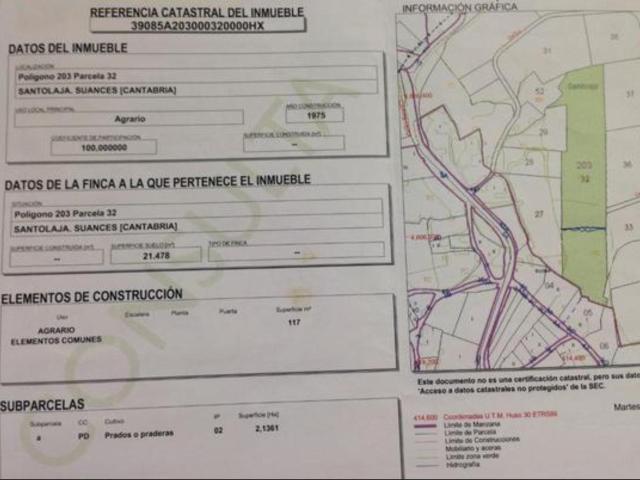 Terreno en venta en Hinojedo, Suances